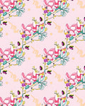 Pink Floral Swirl Abstract Pattern Rug