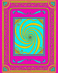 Vibrant Psychedelic Swirl Border Rug