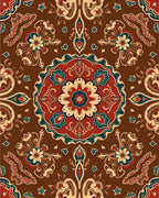 Ornate Floral Medallion Pattern Rug