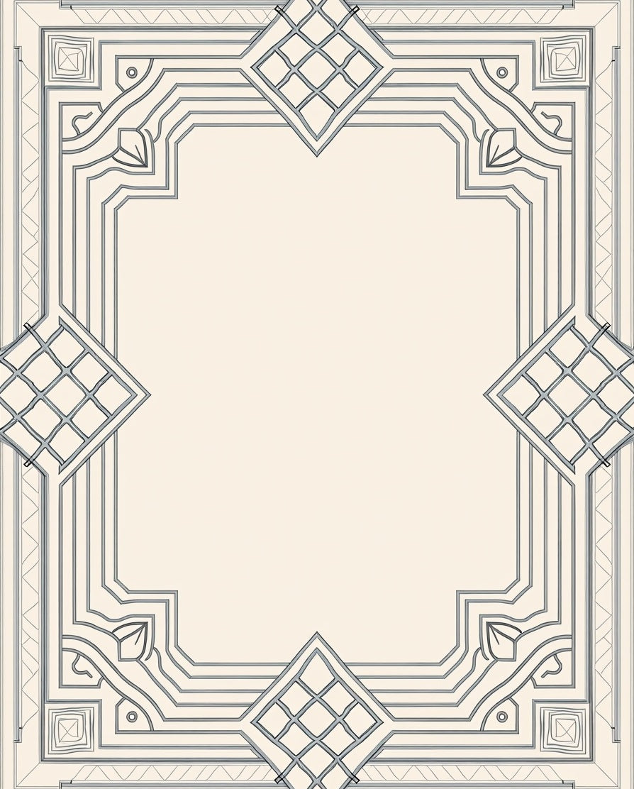 Geometric Art Deco Frame Design Rug