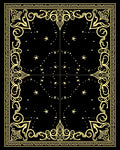 Vintage Black Gold Celestial Border Rug
