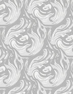 Abstract Swirl Gray White Pattern Rug