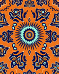 Vibrant Orange Abstract Mandala Pattern Rug