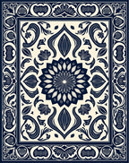 Classic Floral Medallion With Border Design Rug