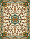 Ornate Floral Symmetry Pattern Rug