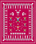Festive Red Gnomes Repeating Border Art Rug