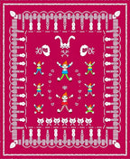 Festive Red Gnomes Repeating Border Art Rug
