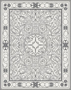 Ornate Floral Symmetry Pattern Rug
