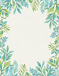 Watercolor Botanical Leaf Pattern Rug
