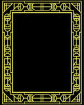 Art Deco Geometric Yellow Patterned Rug