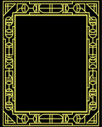 Art Deco Geometric Yellow Patterned Rug