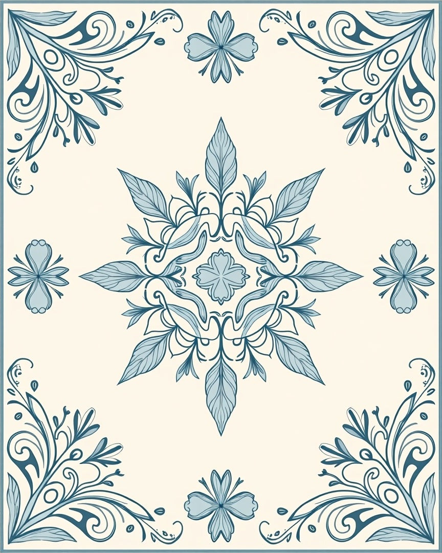 Classic Floral Swirls Cream Rug