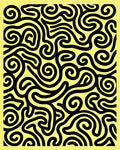 Bold Black Swirl Patterned Rug