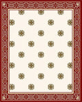 Floral Medallion Bordered Oriental Design Rug