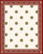 Floral Medallion Bordered Oriental Design Rug