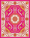 Ornate Floral Leafy Pattern Rug