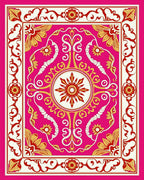 Ornate Floral Leafy Pattern Rug