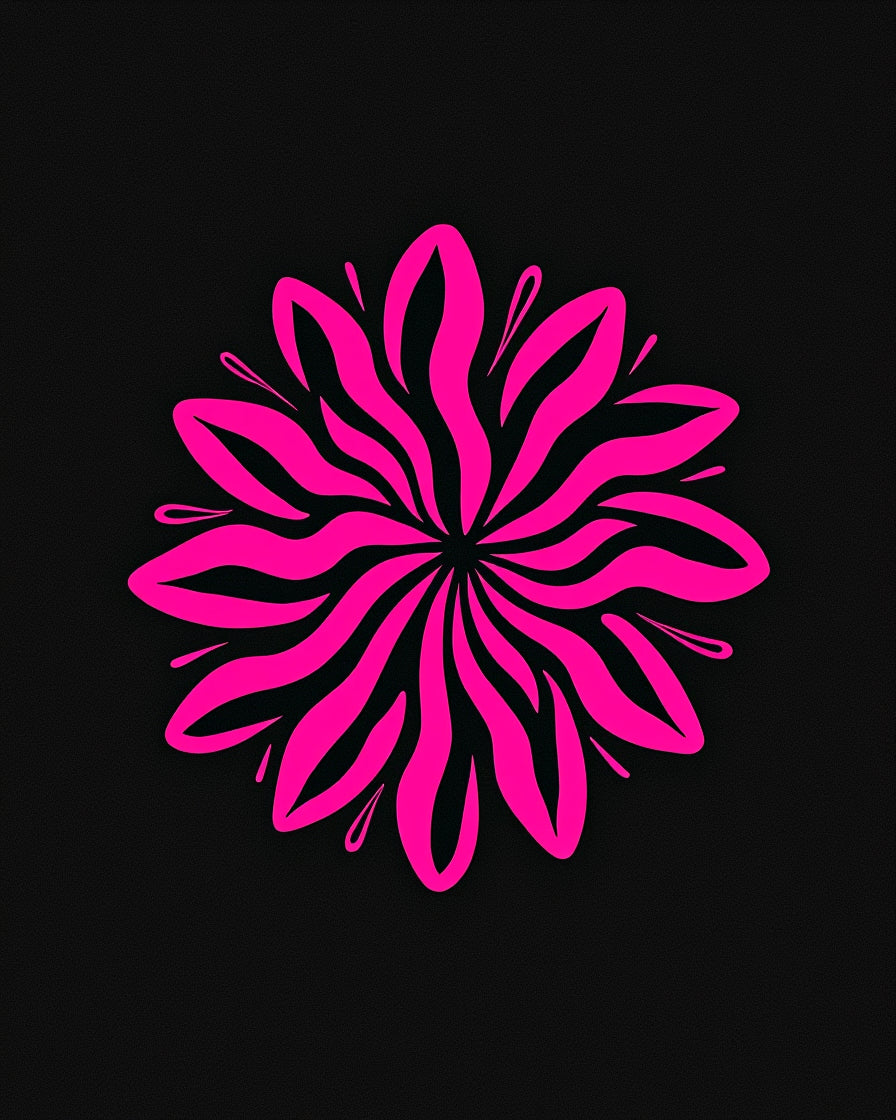 Vibrant Pink Floral Mandala Rug