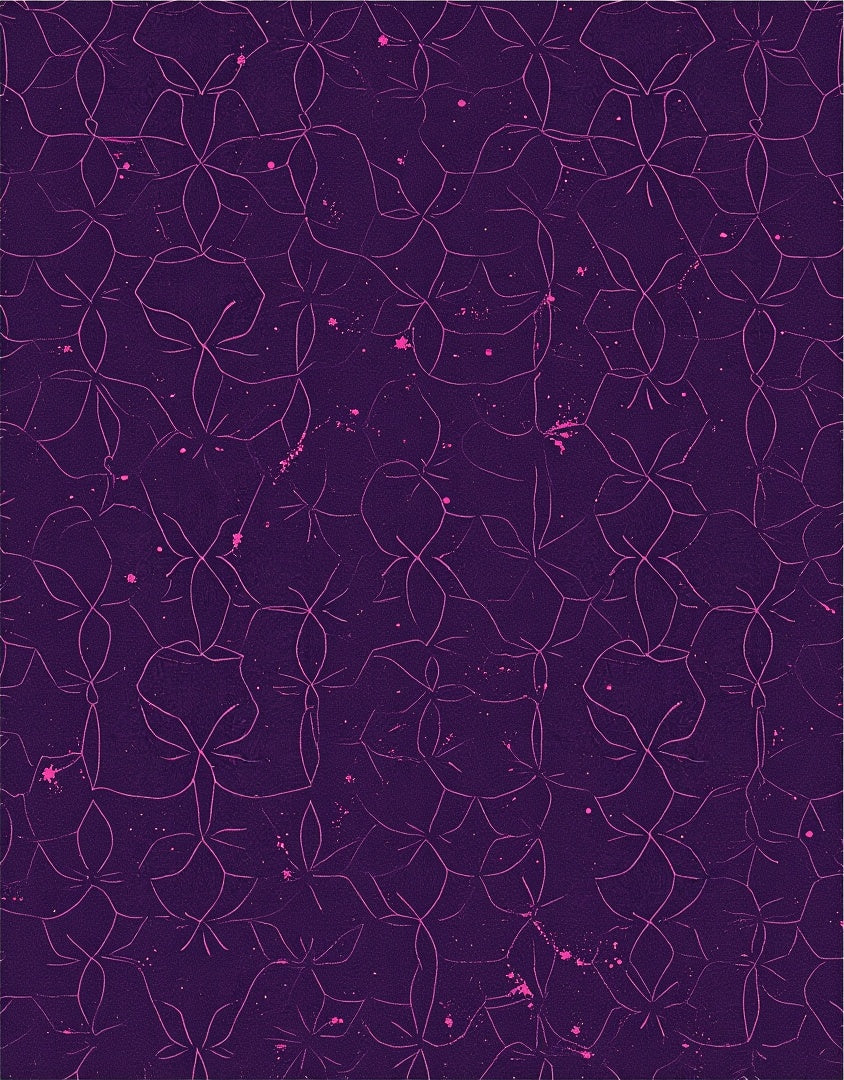 Dark Purple Geometric Floral Splatter Rug
