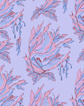 Whimsical Feather Pattern Blush Blue Rug
