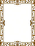 Ornate Golden Floral Scroll Border Rug
