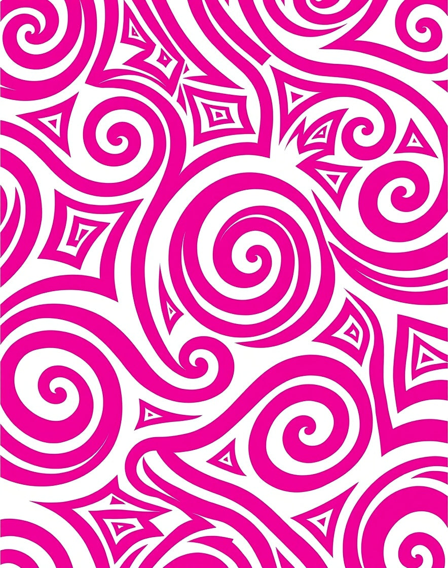 Bold Pink Swirl Triangle Pattern Rug
