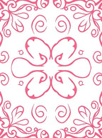 Pink Swirl Flourish Motif Rug