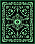 Art Deco Style Floral Border Rug