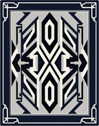 Monochromatic Geometric Art Deco Rug