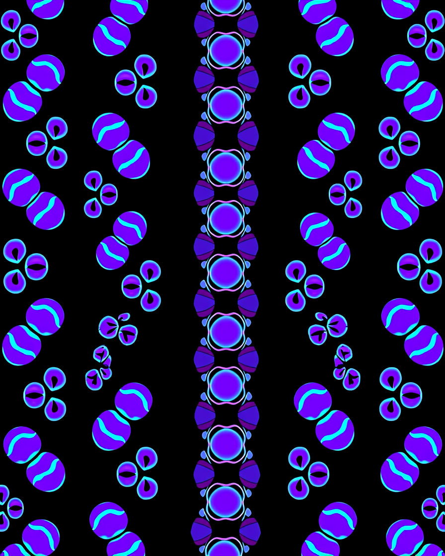 Groovy Purple Blue Orb Pattern Rug