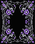 Ornate Floral Patterned Purple Rug