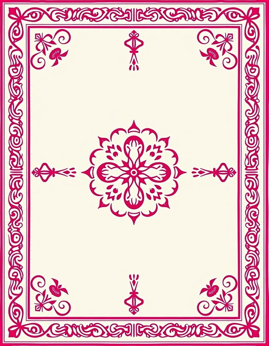 Vibrant Fuchsia Floral Mandala Design Rug