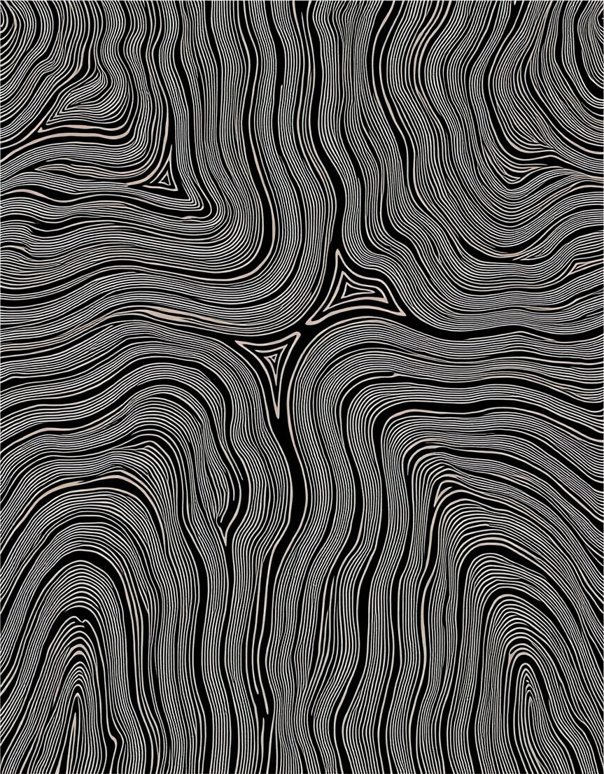 Abstract Organic Contour Pattern Rug