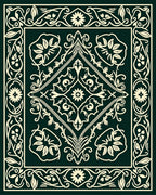 Ornate Floral Vine Decorative Rug