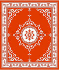 Ornate Floral Mandala Border Design Rug
