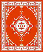 Ornate Floral Mandala Border Design Rug