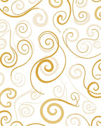 Gold Swirl Pattern Delightful Vines Rug