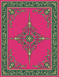 Pink Floral Scrollwork Pattern Rug