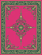 Pink Floral Scrollwork Pattern Rug