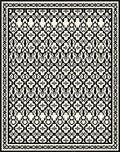 Ornamental Black White Geometric Style Rug