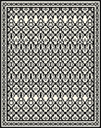 Ornamental Black White Geometric Style Rug