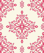 Ornate Pink Swirls Floral Pattern Rug