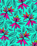 Tropical Orchid Leaf Pattern Rug