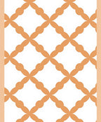 Orange Lattice Geometric Pattern Design Rug