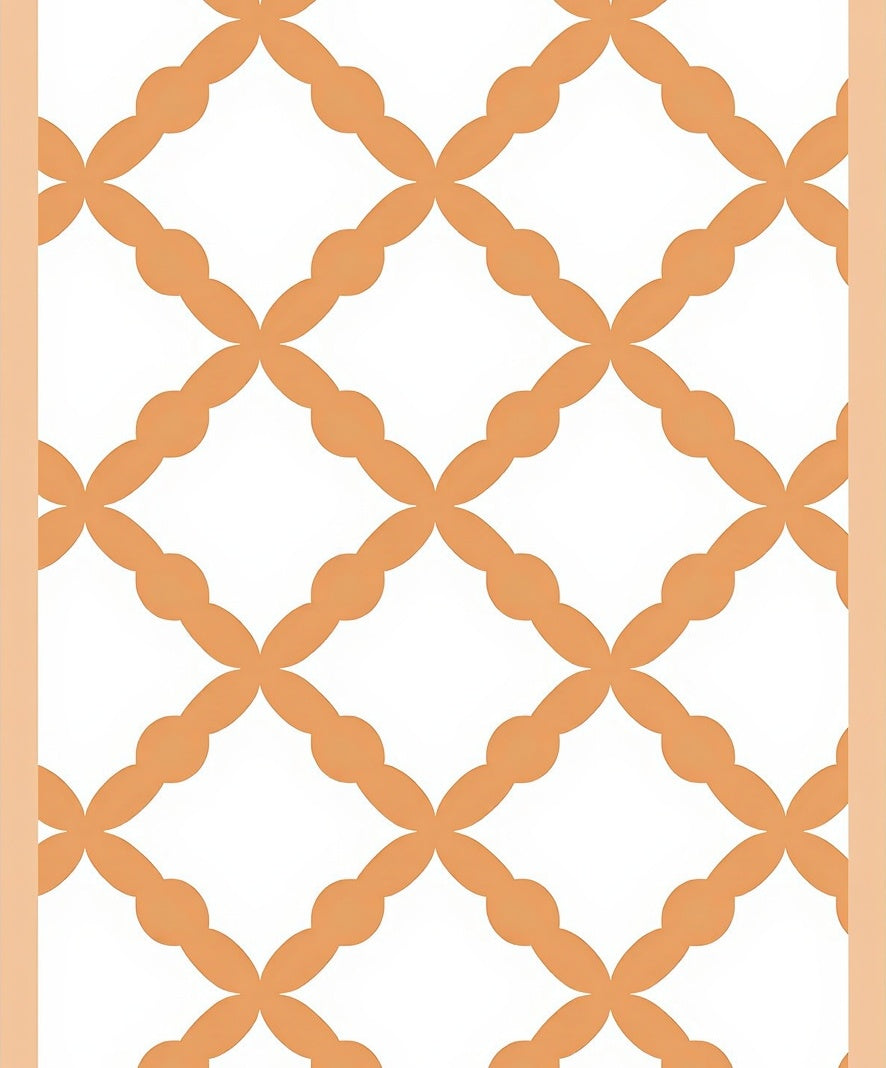 Orange Lattice Geometric Pattern Design Rug