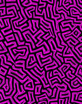 Hot Pink Abstract Maze Pattern Rug
