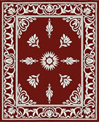 Elegant Floral Medallion Bordered Design Rug