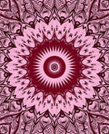 Pink Mandala Patterned Floral Rug