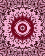 Pink Mandala Patterned Floral Rug