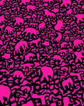 Hot Pink Animal Silhouette Pattern Rug